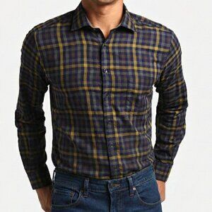 Rodd and Gunn Sport Fit Dress Shirt Check Italian Supima Cotton Large Stanaway